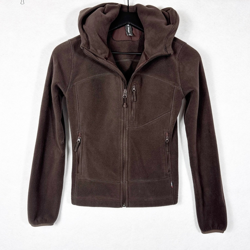 Aritzia TNA Polartec Fleece Full Zip Hoodie Brown Women XS